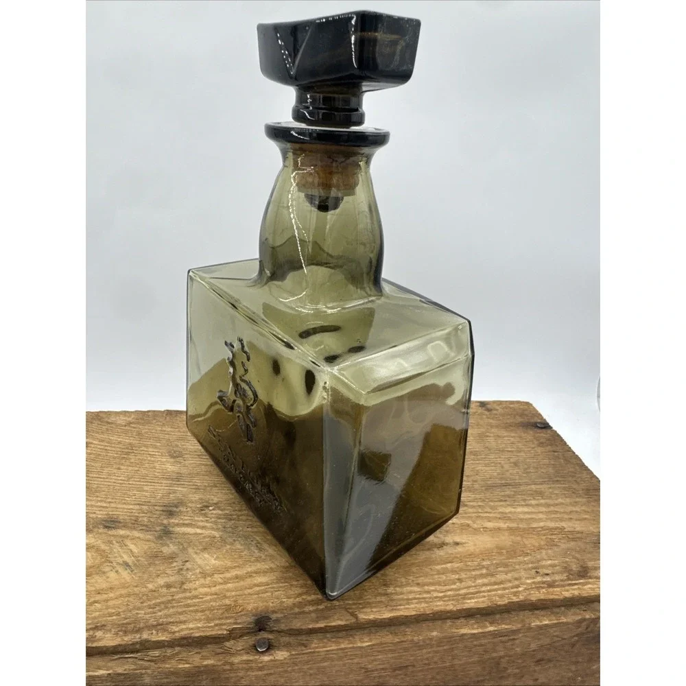 Old Whisky Suntory Royal Japan Glass Liquor Bottle Decanter EMPTY Barware VTG